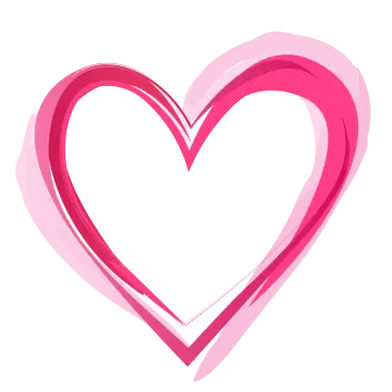 a pink heart on a white background