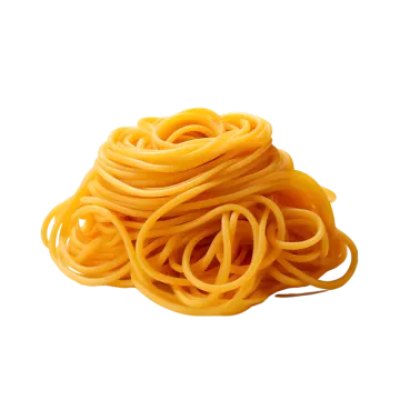 a pile of pasta on a white background