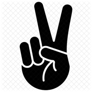 a black and white peace sign on a white background