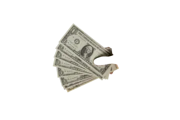 a woman's hand holding a stack of money