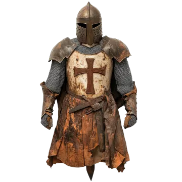 a close up of a knight's armor
