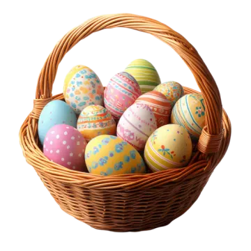 a basket filled with colorful easter eggs