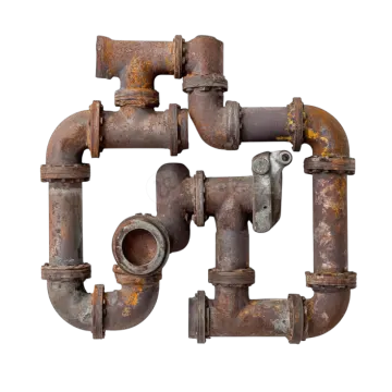an old rusty pipe on a white background