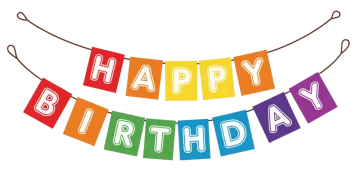 a birthday banner with the words happy birthday