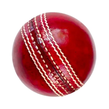 a red leather cricket ball on a white background