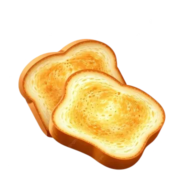 two slices of bread on a white background