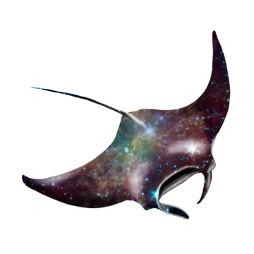 a black and white spotted manta ray