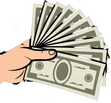 a hand holding money