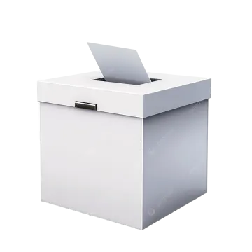 a white box with a laptop on top