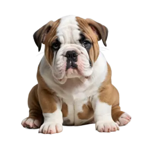 a small brown and white puppy sitting down