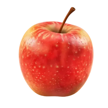a close up of an apple on a white background
