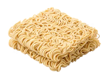 a pile of noodles on white background