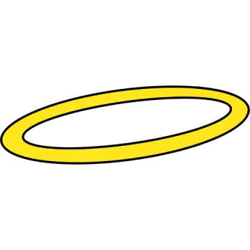 a yellow ring on a white background