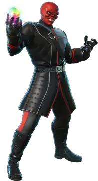 a drawing of a man in black and red