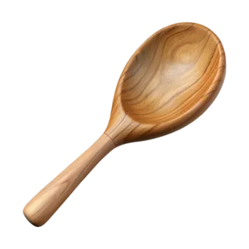 a wooden spoon on a white background