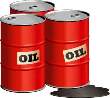 two red barrels with oil on them