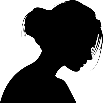 a silhouette of a woman's head