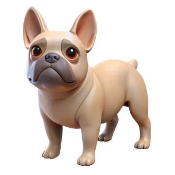 a small dog with red eyes and a white background