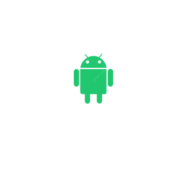 a green android logo on a white background