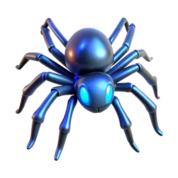a blue spider on a white background