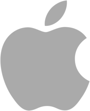 an apple logo on a white background