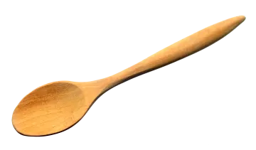 a wooden spoon on a white background