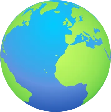 a blue and green globe