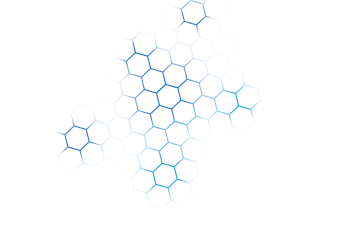 a white background with blue hexagons