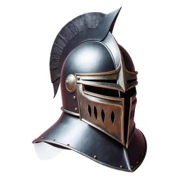 a medieval helmet on a white background