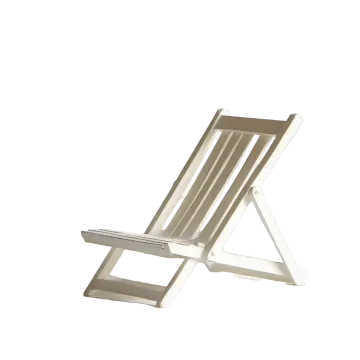 a white wooden chair with a metal frame