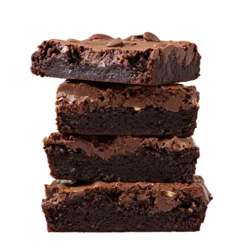 a stack of brownies stacked on top of each other pieces