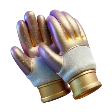a pair of white and gold gloves