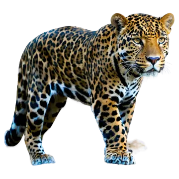 a close up of a leopard on a white background