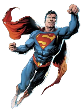 a superman flying through the air