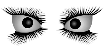 a pair of eyes with long eyelashes
