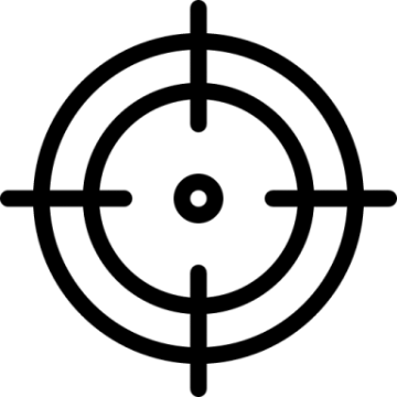 a black and white icon of a target