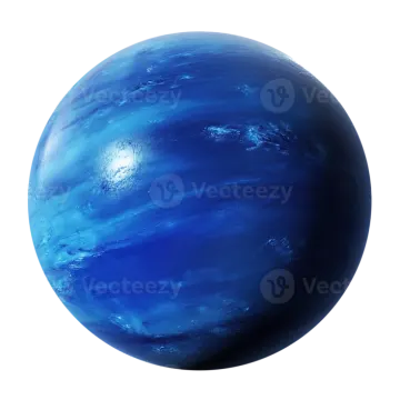 a blue planet on a white background