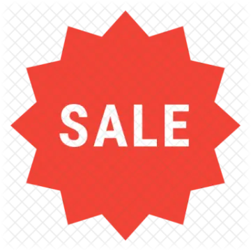 a red star with the word sale on it