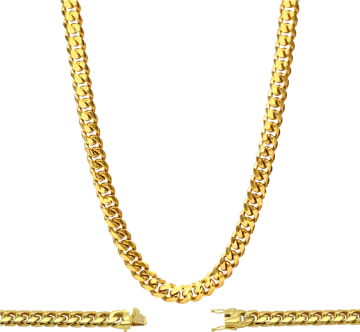 a gold chain necklace and bracelet set