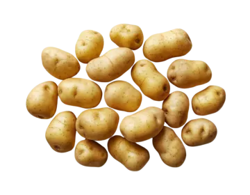 potatoes on a white background