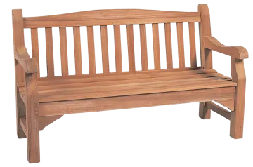 a wooden bench on a white background