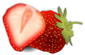 a strawberry cut in half