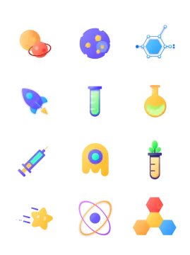 a bunch of different colored icons on a white background