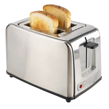 a toaster with two slices of bread in it