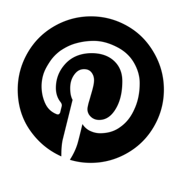a black and white logo with the letter p