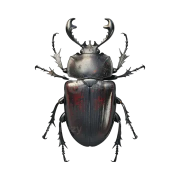 a beetle on a white background