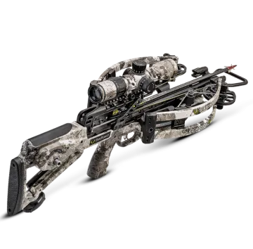 a crossbow with a scope attached to it