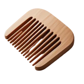 a wooden comb on a white background