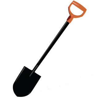 a shovel on a white background