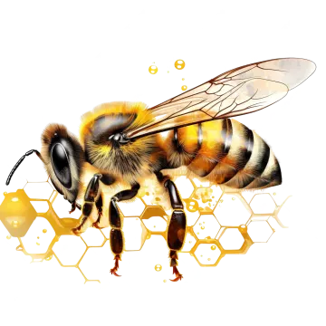 a bee with honeys on it's back